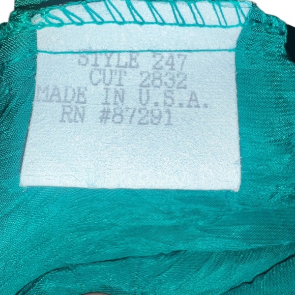 Vintage🐠Johnny Was 90s Teal Embroidered Appliqué Fish Short Sleeve Maxi Dress M - Picture 8 of 8